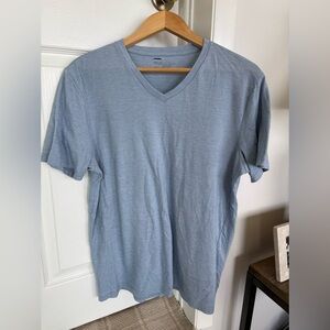 Men’s large Public Opinion short sleeve V neck T shirt blue